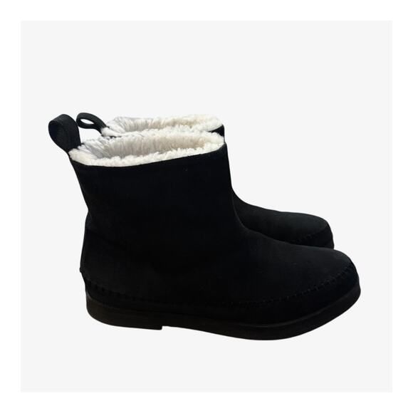 Jenni Kayne Shoes - Jenni Kayne 6 Suede Moc Shearling Ankle Boots Slip On Booties Winter Black 36